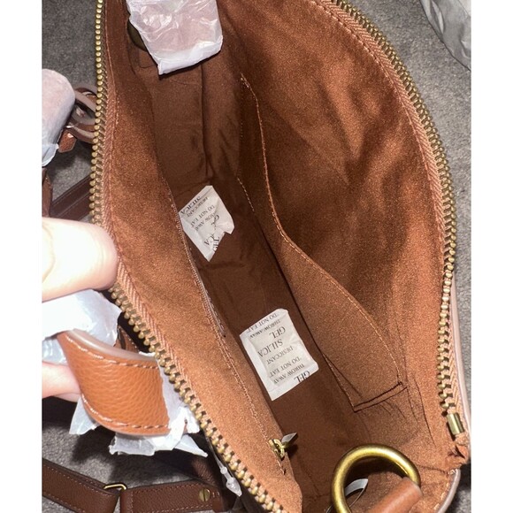 Fossil $250 Elina Convertible Backpack Leather Small Brown Satchel Minimalist - Picture 10 of 12